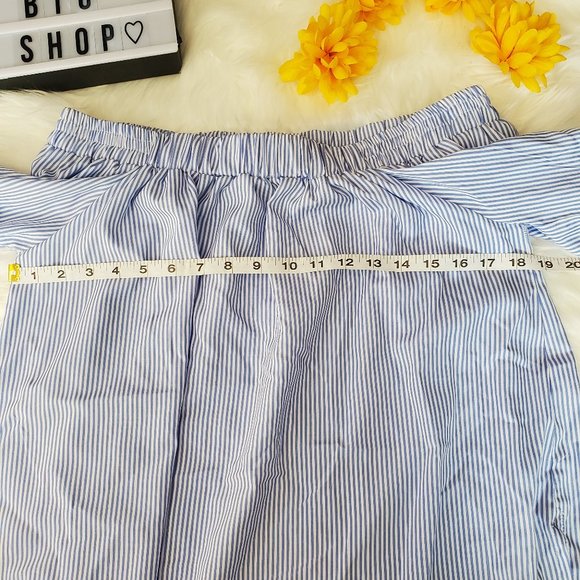Simply Couture Off Shoulder/Blue&White/Size L - Picture 5 of 8